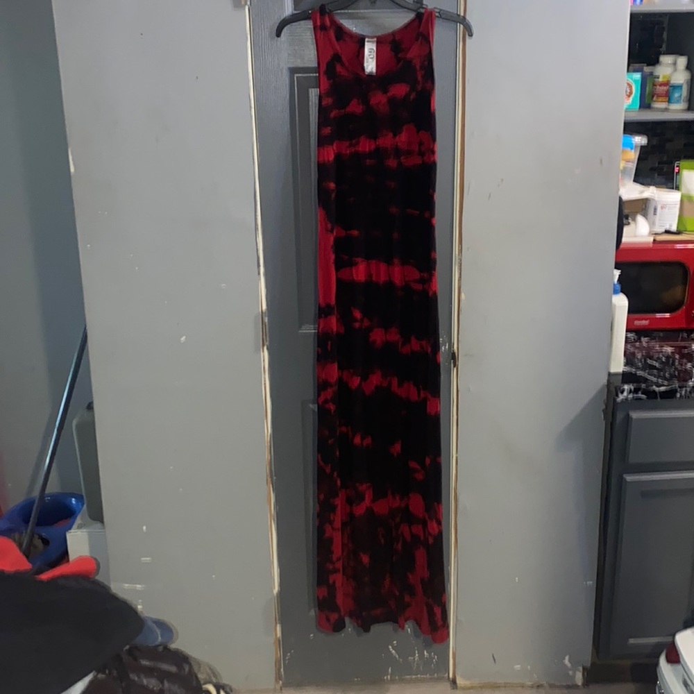 Red and black dress